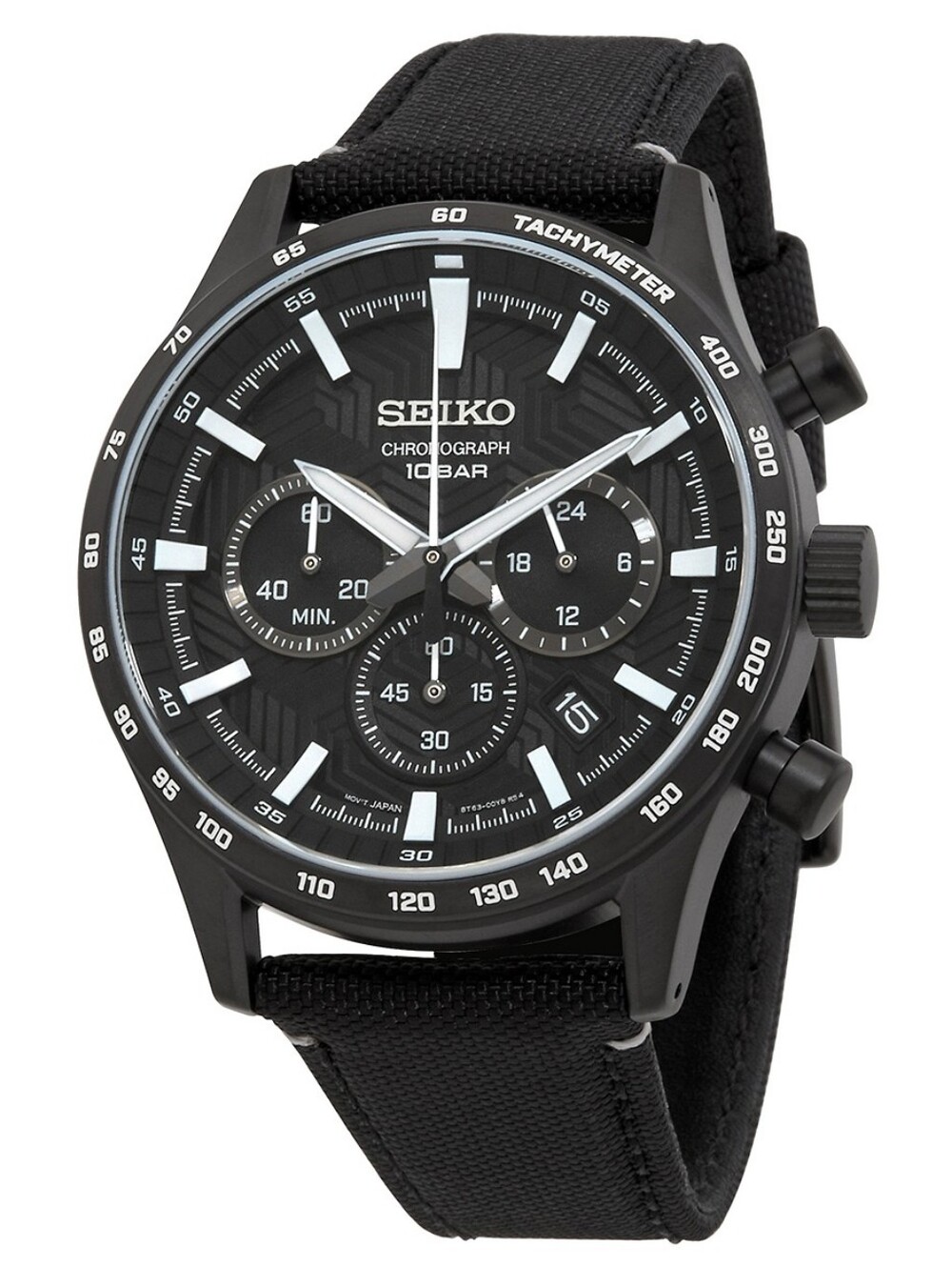 Seiko Chronograph Quartz Black Dial Men's WatchItem No. SSB417P1. & nato band
